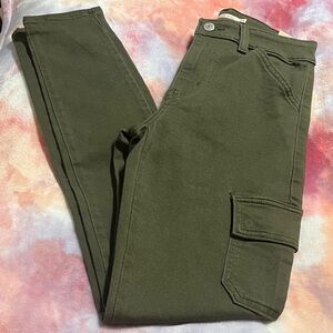 Levi's Olive Green 721 High-Rise Skinny Cargos Jeans Size 25x30